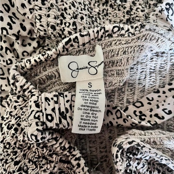 Jessica Simpson Black and White Leopard Print Jumpsuit - Picture 3 of 3